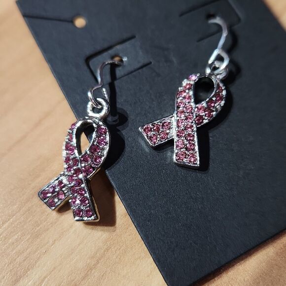 ✍️Handmade✍️ Breast Cancer Supporter Earrings, Poem & Gift Box Set - Picture 4 of 12